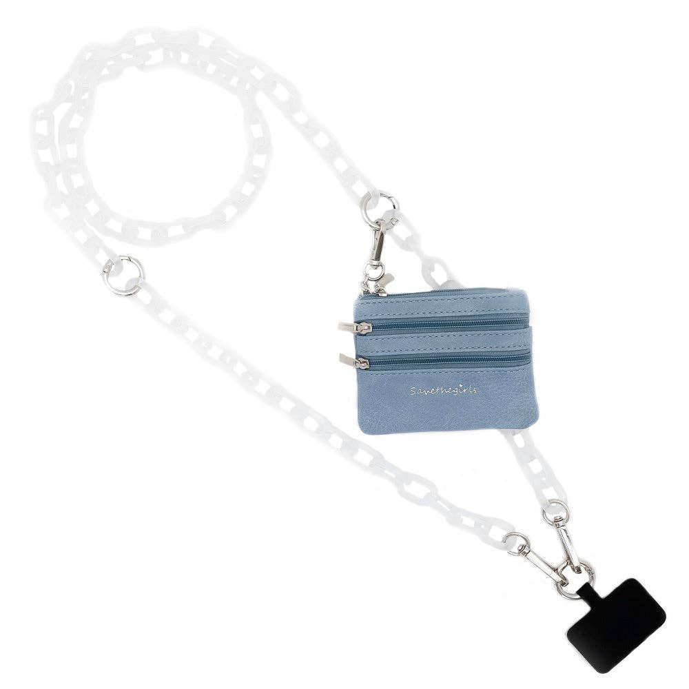 Clip & Go Ice Chain with Pouch: White Chain with Golden Pouch
