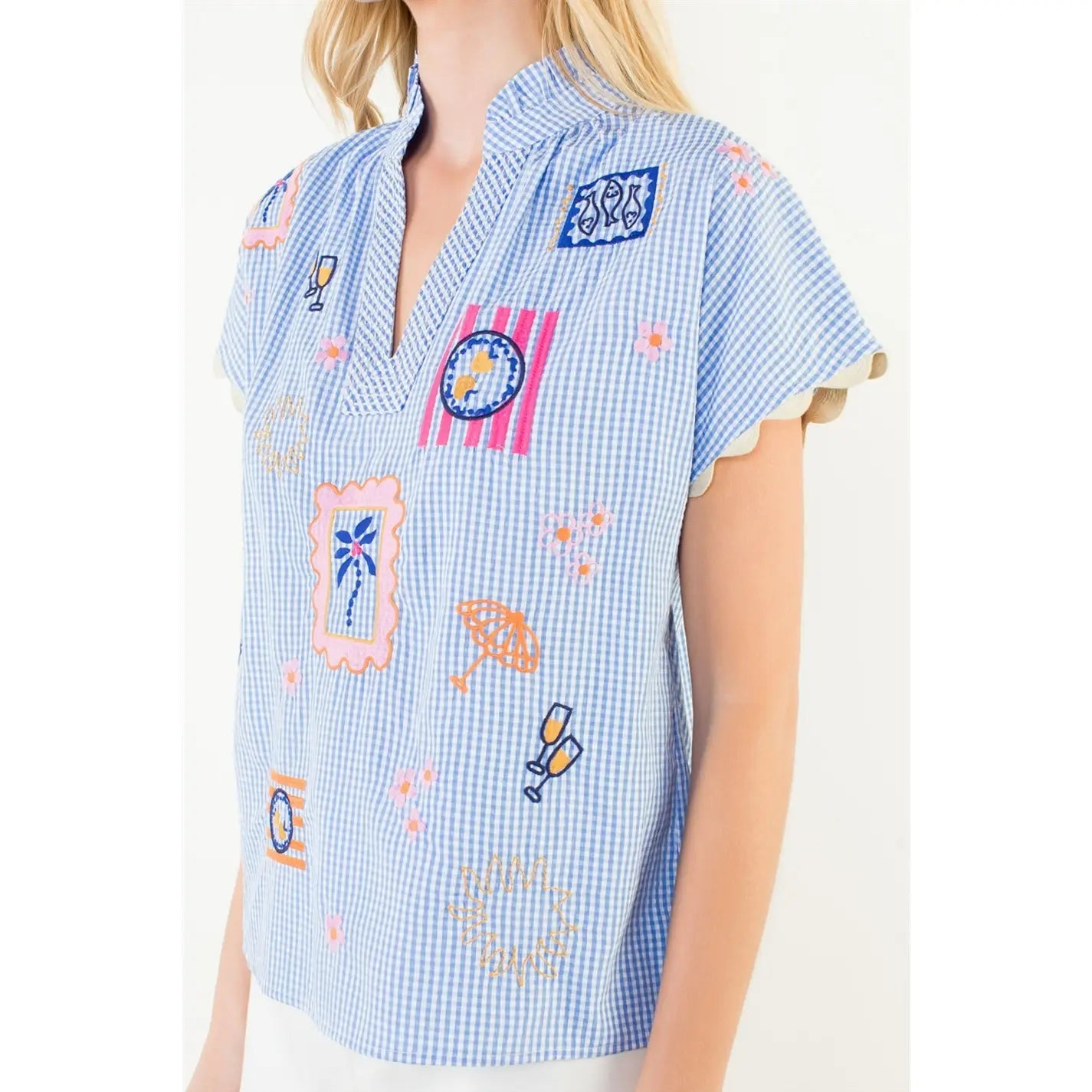 THML | Seaside Gingham Top