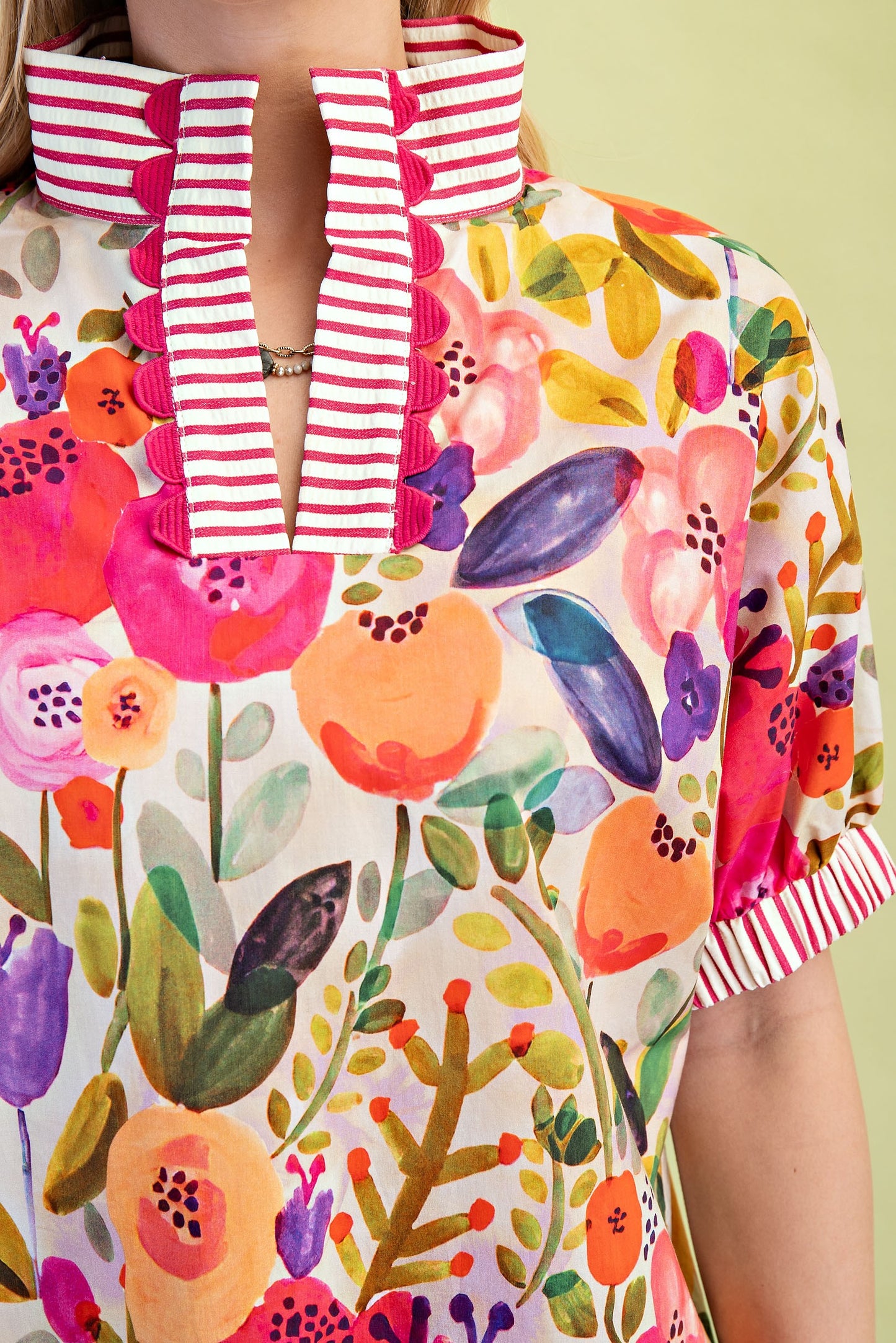 Floral Mock Neck Top