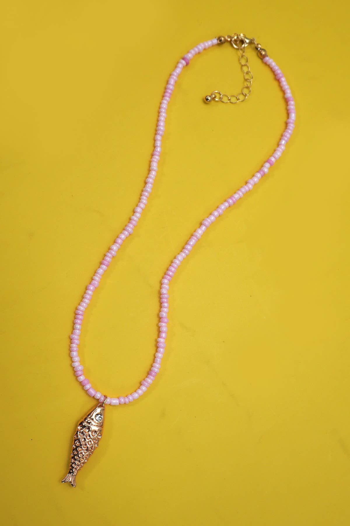 18K STAINLESS STEEL TARNISH FREE FISH NECKLACE | Pink