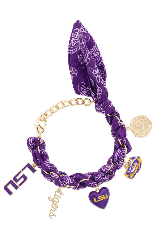 LSU Tigers Bandana Charm Bracelet