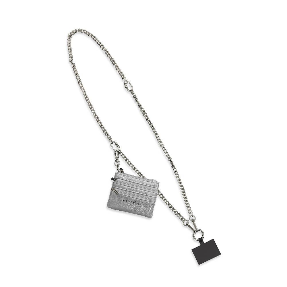 Clip & Go Chain w/Zippered Pouch: Silver