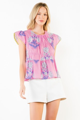THML | Pink Floral Top