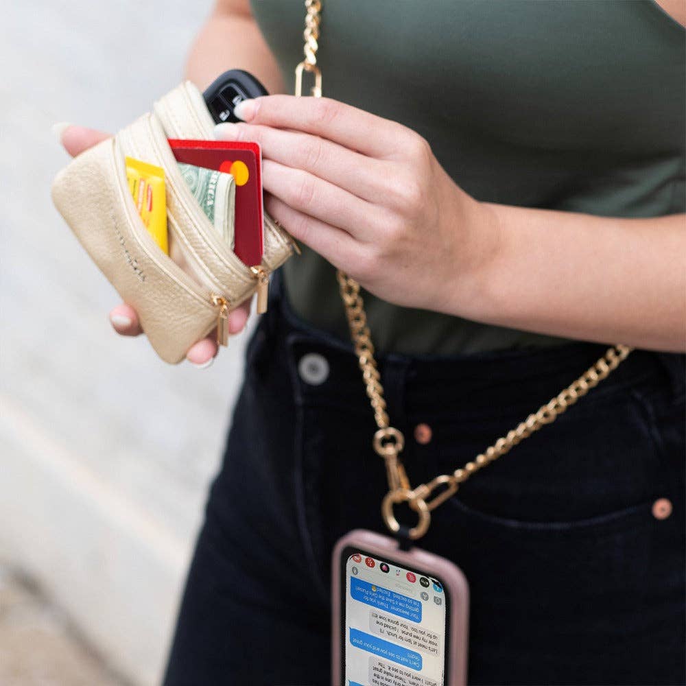 Clip & Go Chain w/Zippered Pouch: Gun Metal