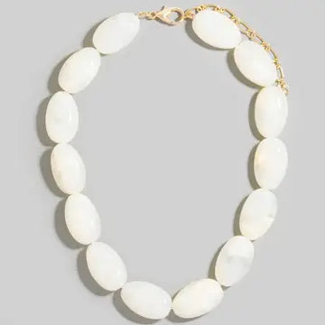 Cream Chunky Resin Necklace