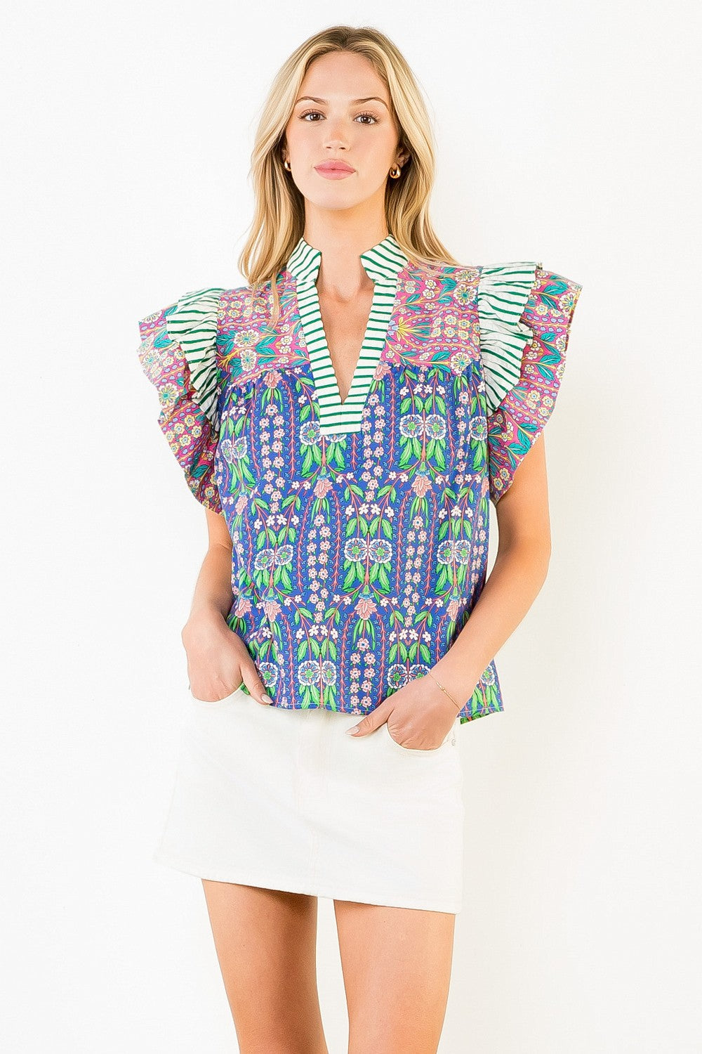 THML | Flutter Sleeve Print Top