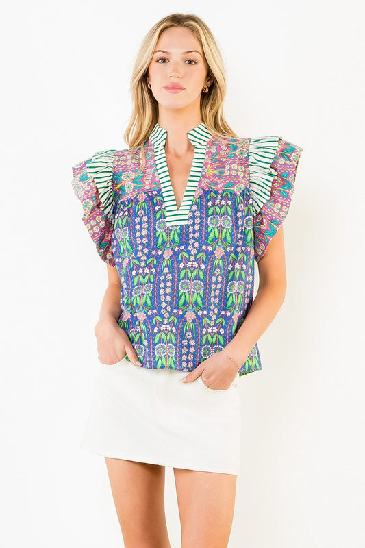 THML | Flutter Sleeve Print Top