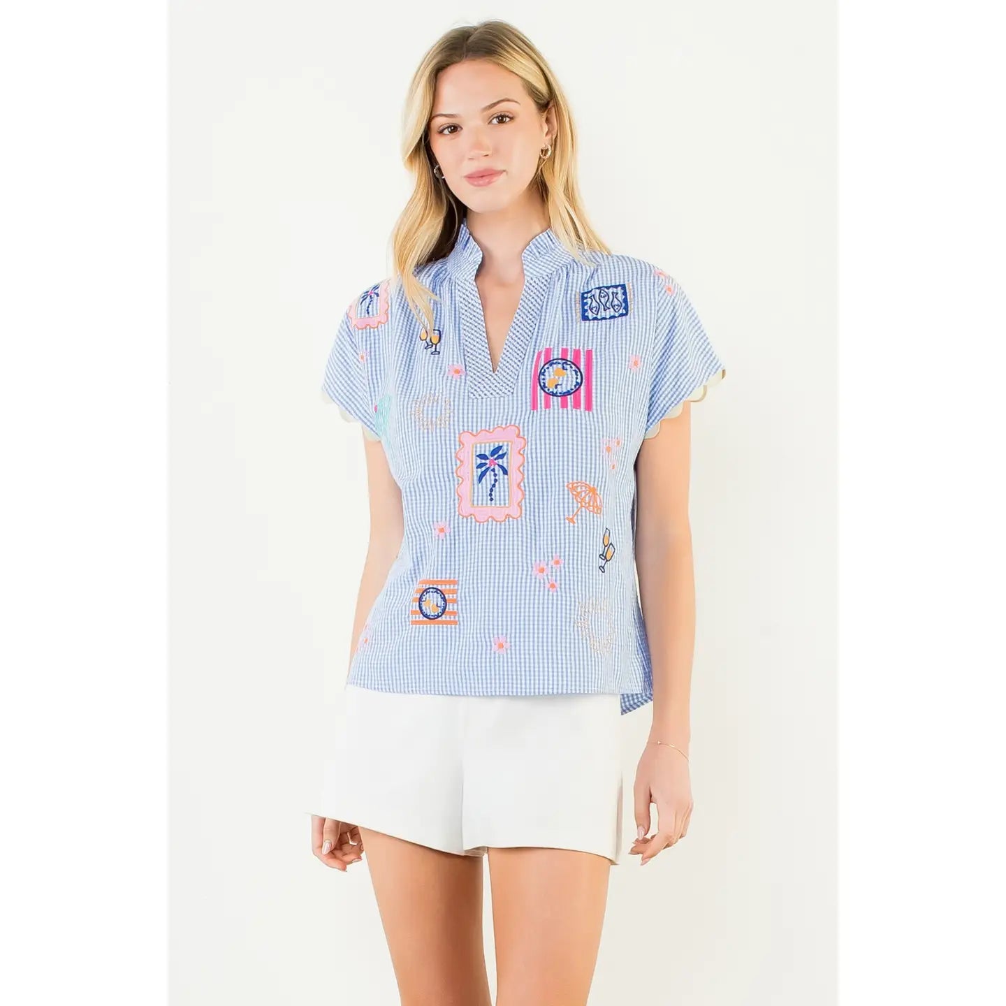 THML | Seaside Gingham Top