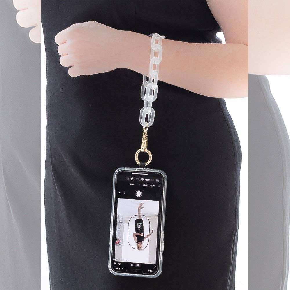Clip & Go Ice Chain with Pouch: White Chain with Golden Pouch