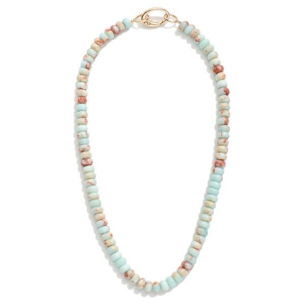 Turquoise Mix Beaded Hook Necklace