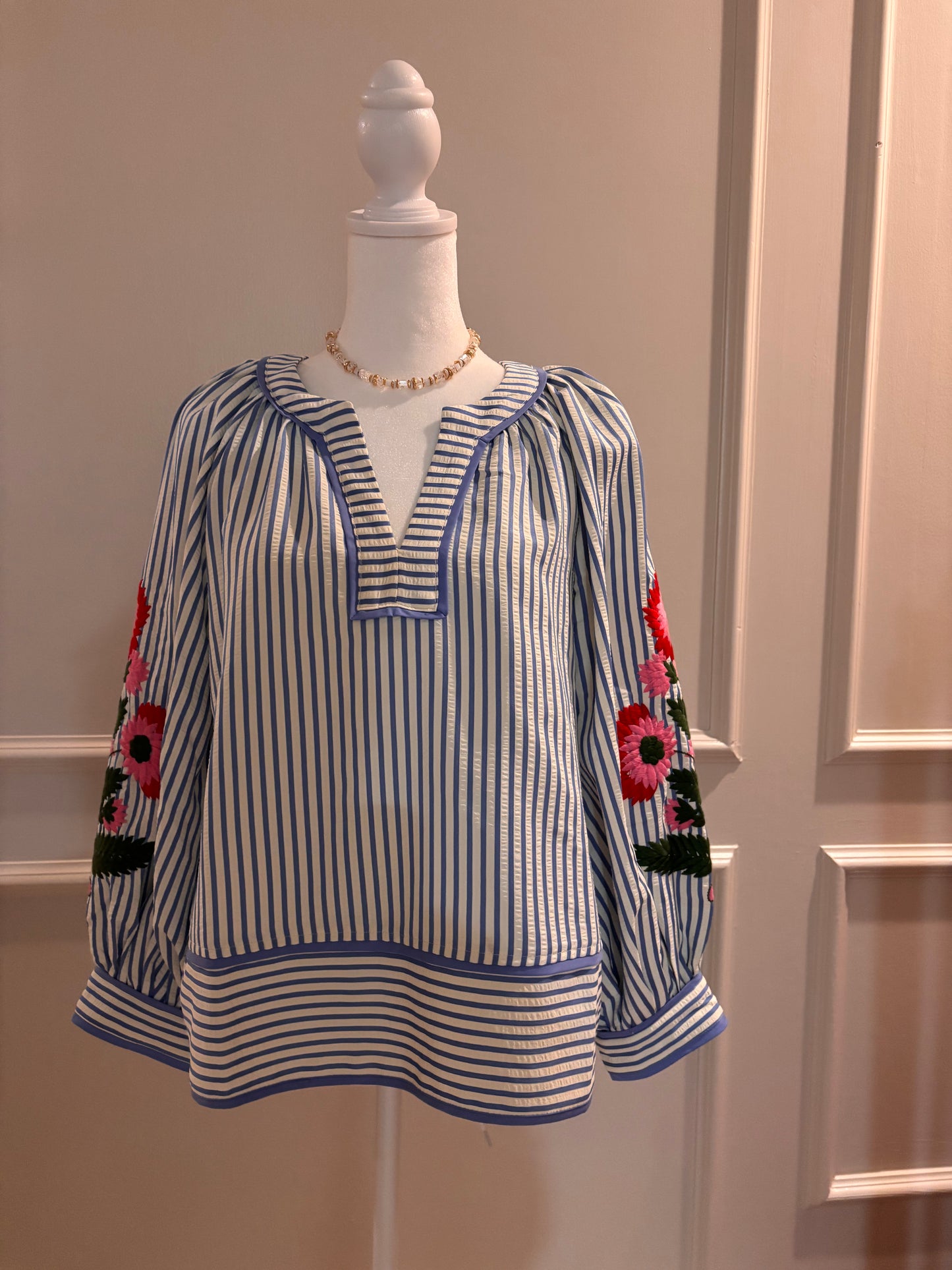 Entro | Blue Stripe Top