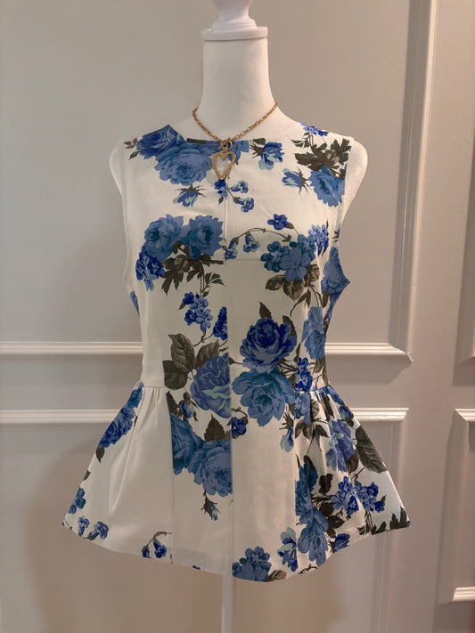 Entro | Peplum Top - Blue