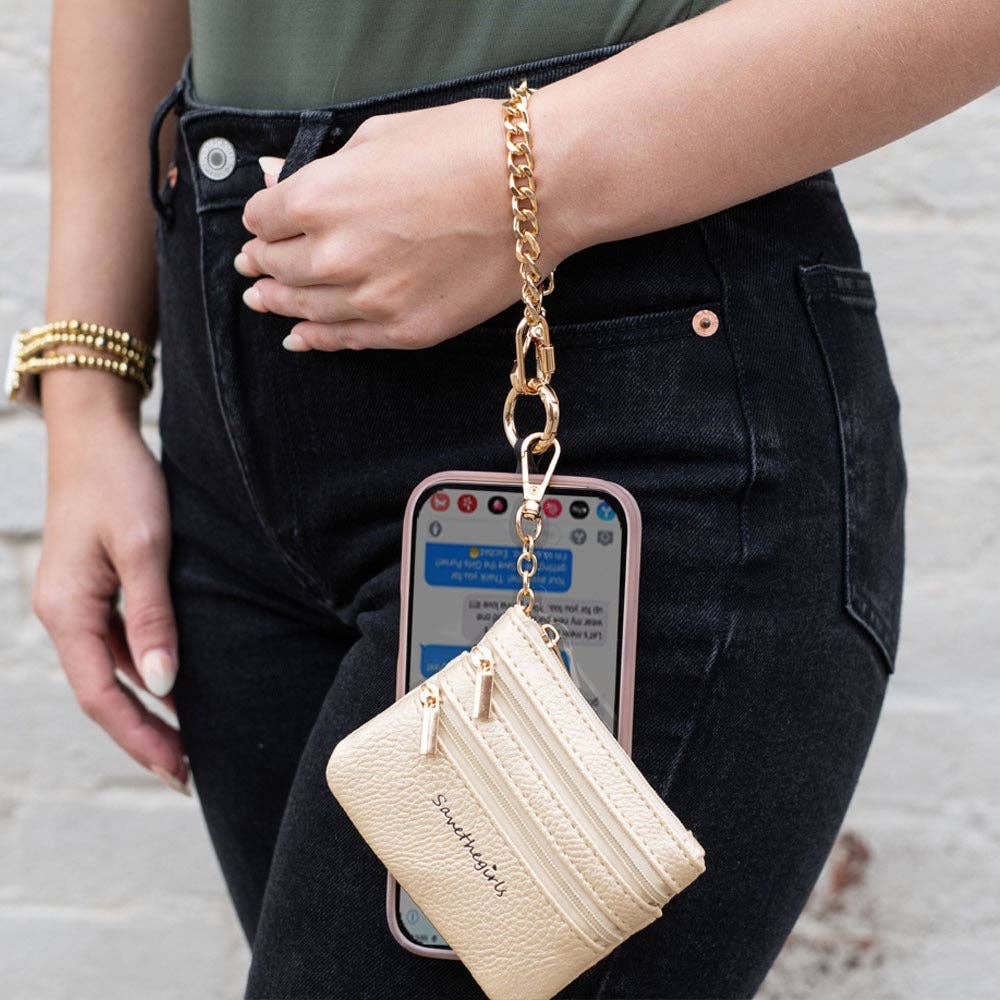 Clip & Go Chain w/Zippered Pouch: Gun Metal