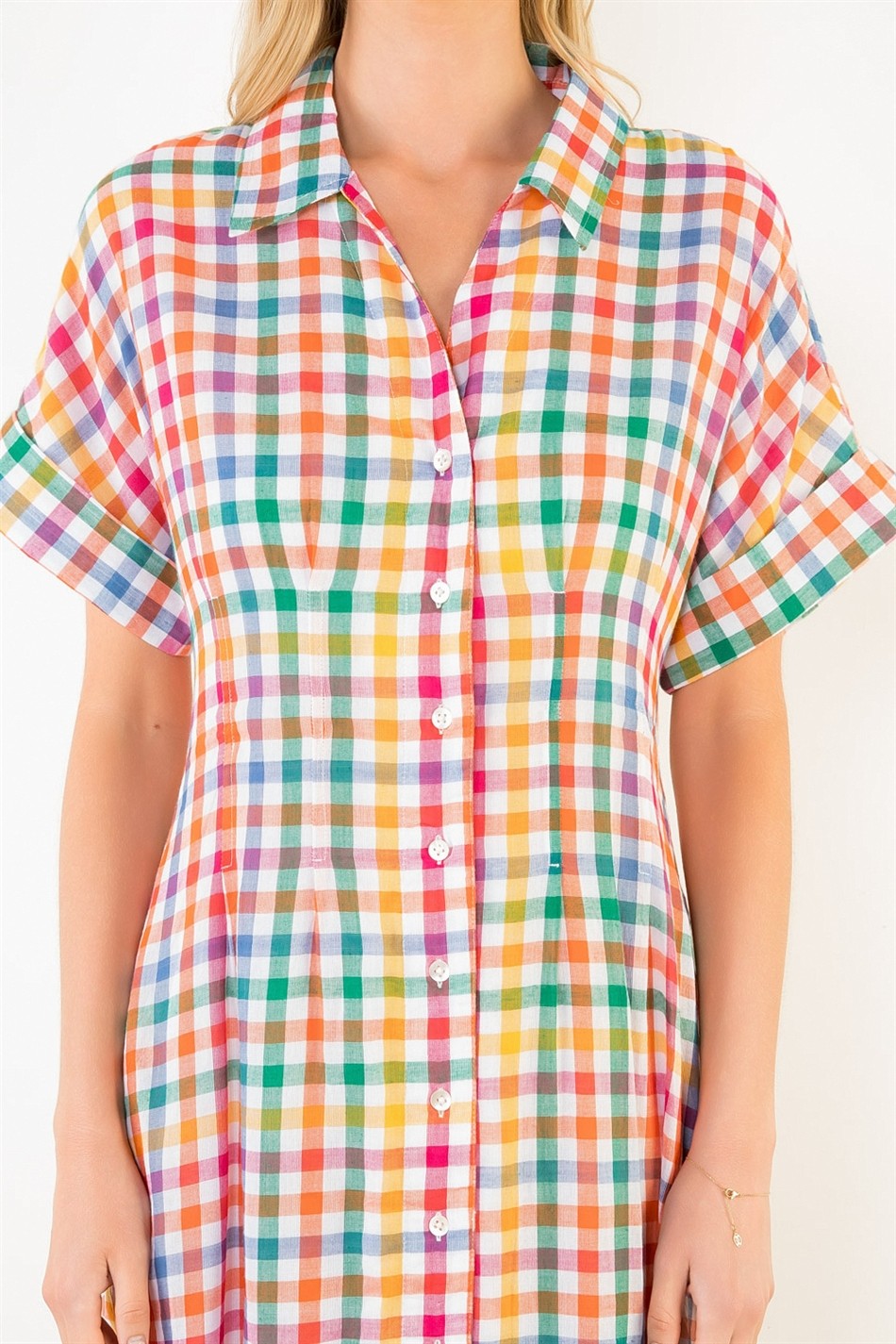 THML | Plaid Button Down Dress