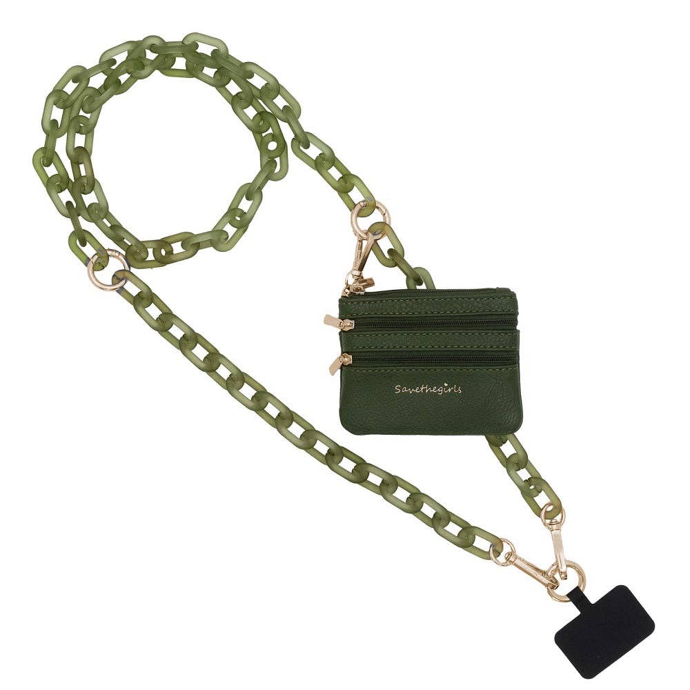 Clip & Go Ice Chain with Pouch: White Chain with Golden Pouch