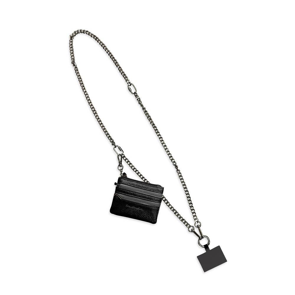 Clip & Go Chain w/Zippered Pouch: Gun Metal