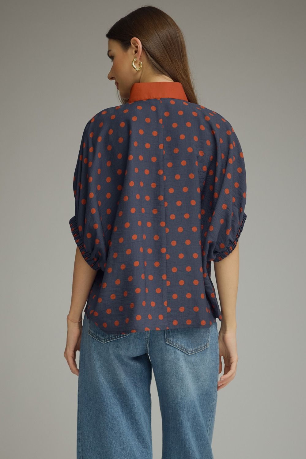 Polka Dot Tunic - Navy