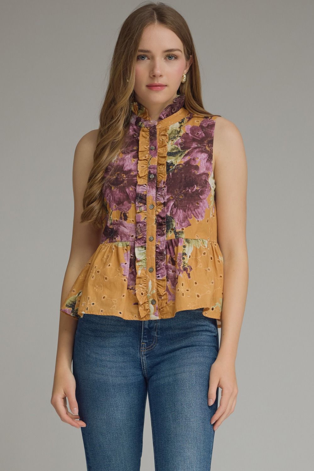 Watercolor Peplum Top