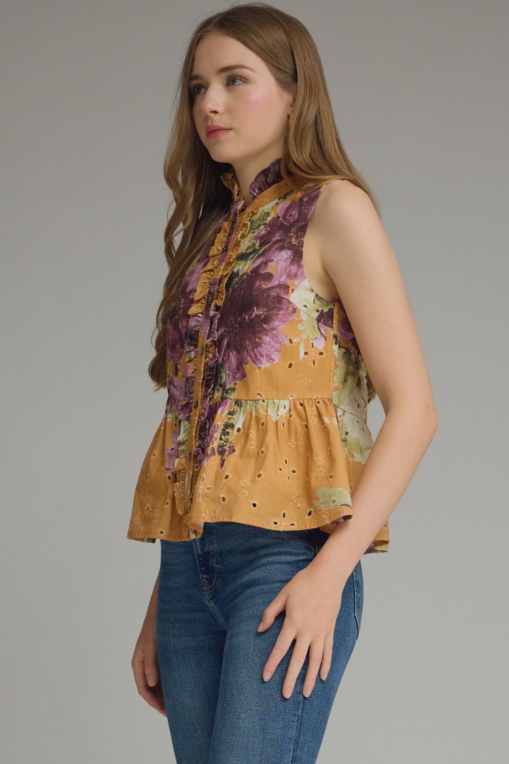 Watercolor Peplum Top