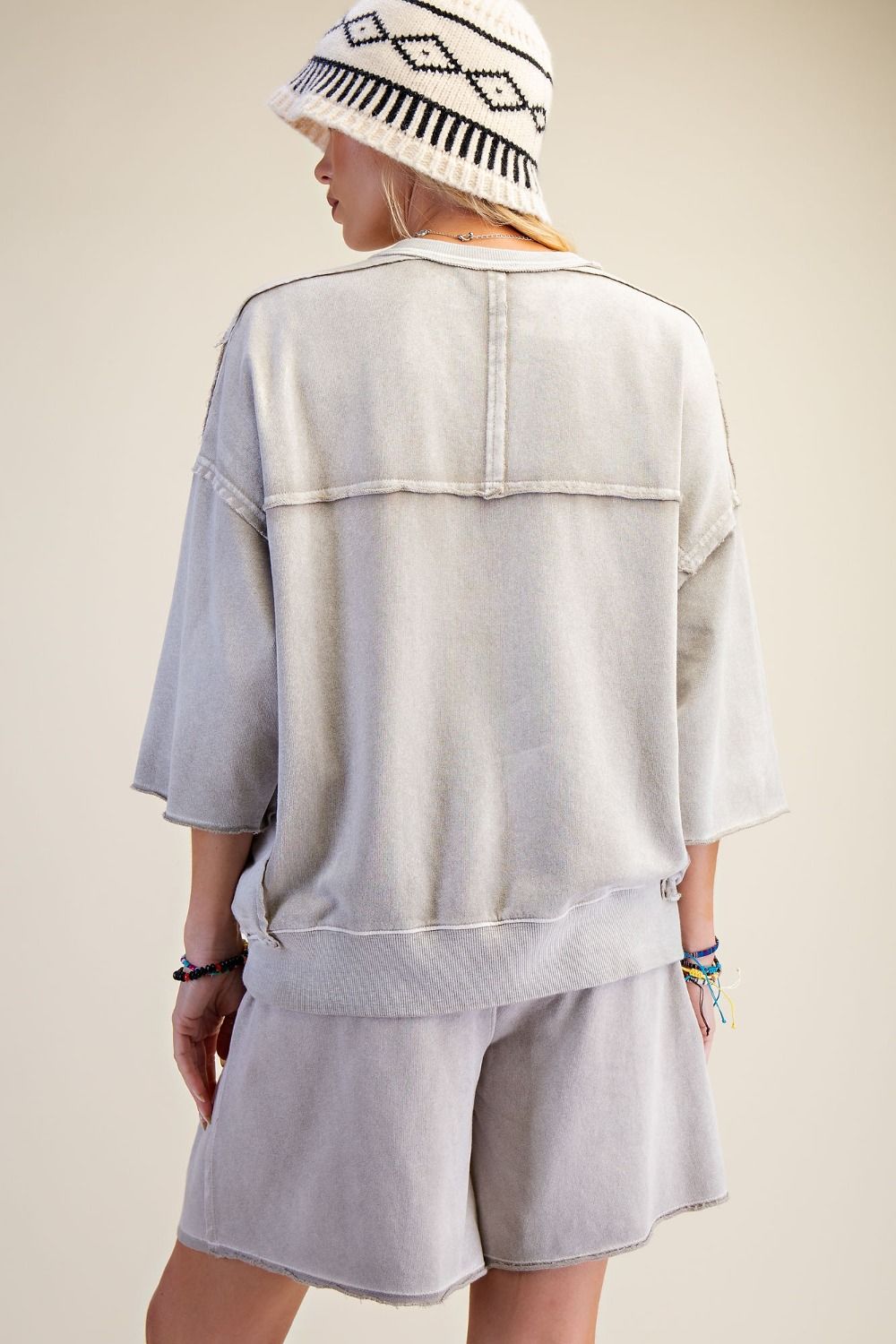 Easel | Mineral Wash Top - Mushroom