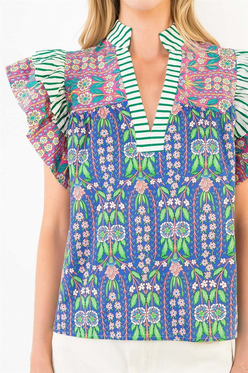 THML | Flutter Sleeve Print Top